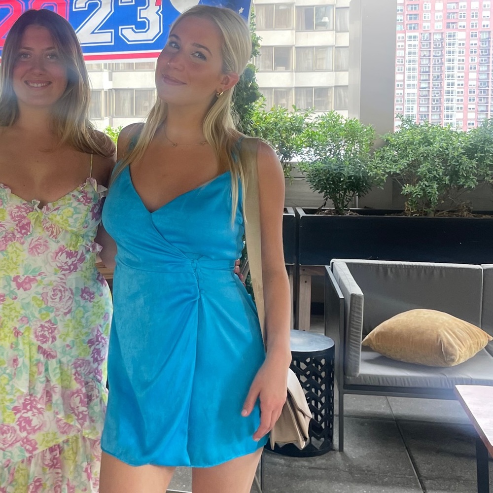 Blue slip dress